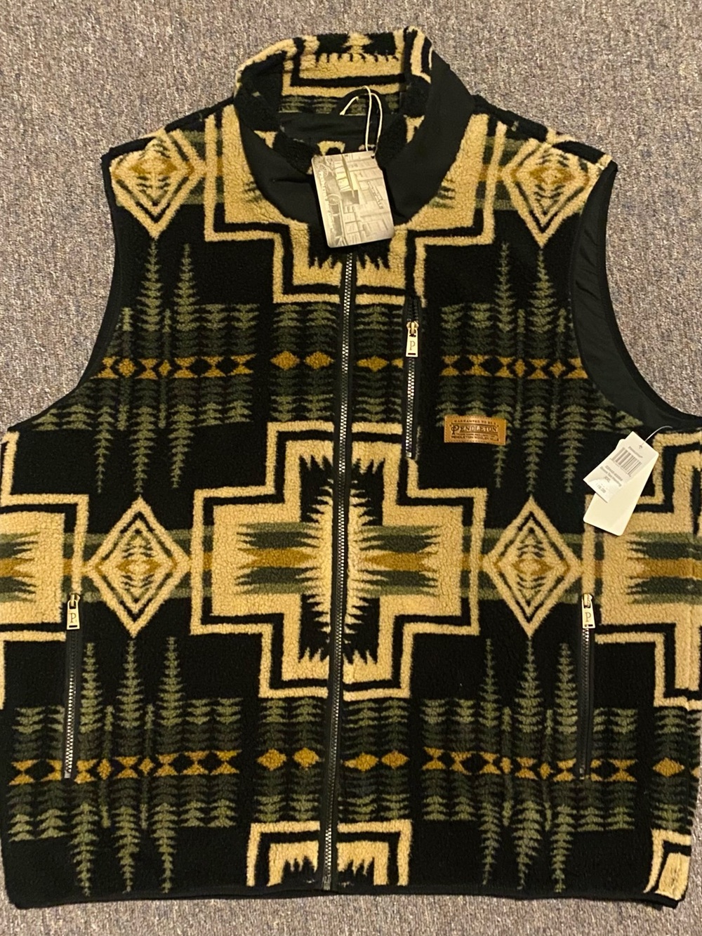 NWT Vtg Pendleton High Grade Western Wear Buffalo Stars Wool Blanket Vest XXL